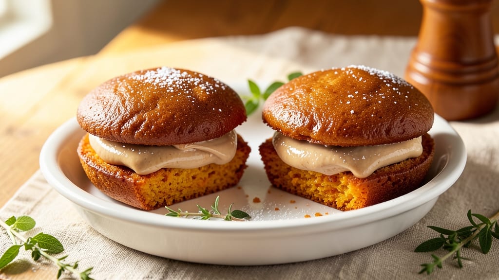 Sweet Potato Whoopie Pie Recipe: Nutty-Spiced Custard Sandwiches With Crispy Celery Crowns