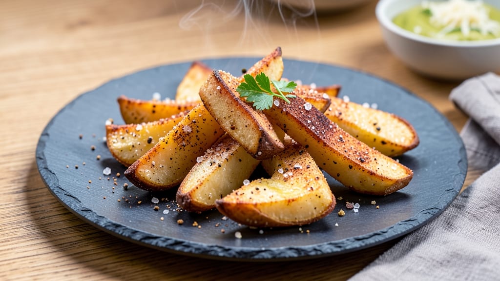 Air Fryer Baked Potato Wedges Recipe: Crispy Celery Crown Over Cheesy Herb Crunch