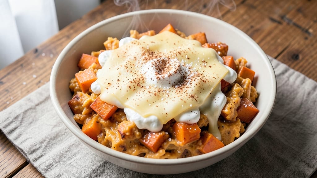 Sweet Potato Cheese Recipe: Crispy Celery Crown Over Warm Spiced Filling
