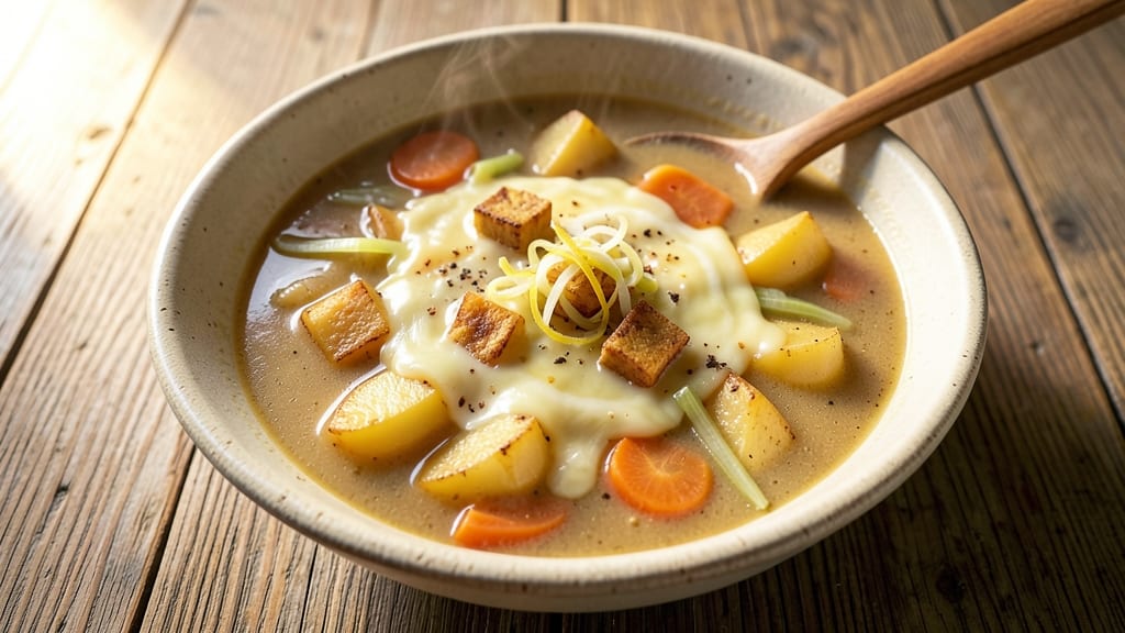 Best Cheesy Potato Soup Recipe Ever: Velvety Cream With Triple-Cheese Swirls