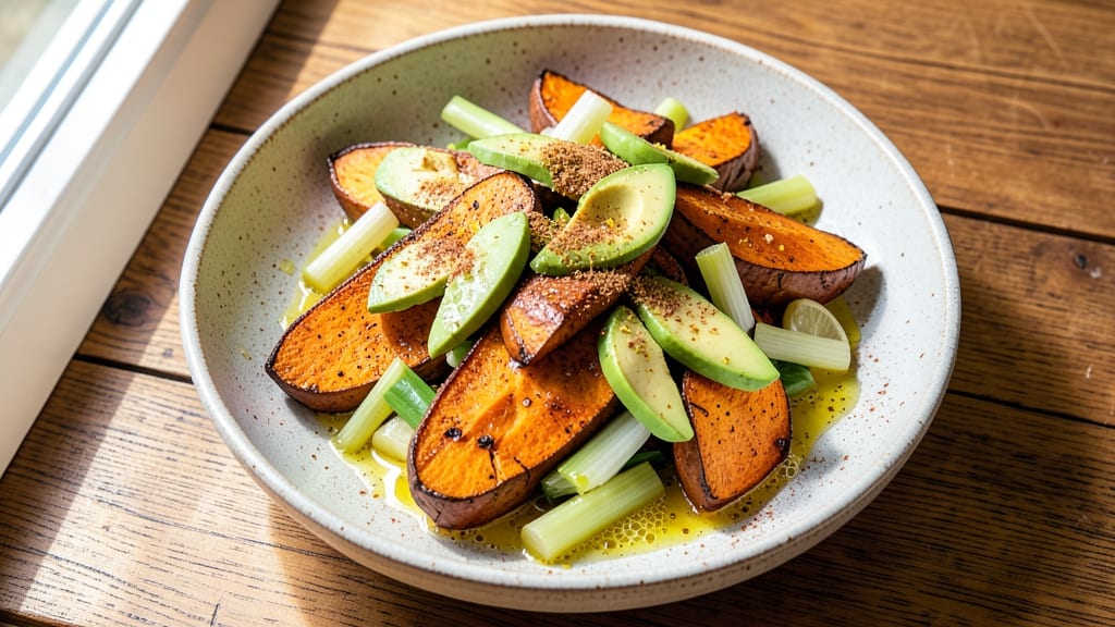Sweet Potato Salad Recipe Paleo: Warm Spiced Blend With Crispy Celery Crown