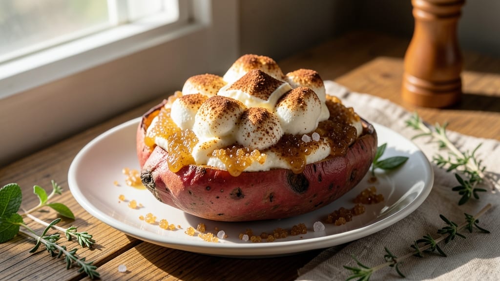 Baked Sweet Potato Recipe with Brown Sugar and Marshmallows: Caramelized Crunch and Gooey Melts