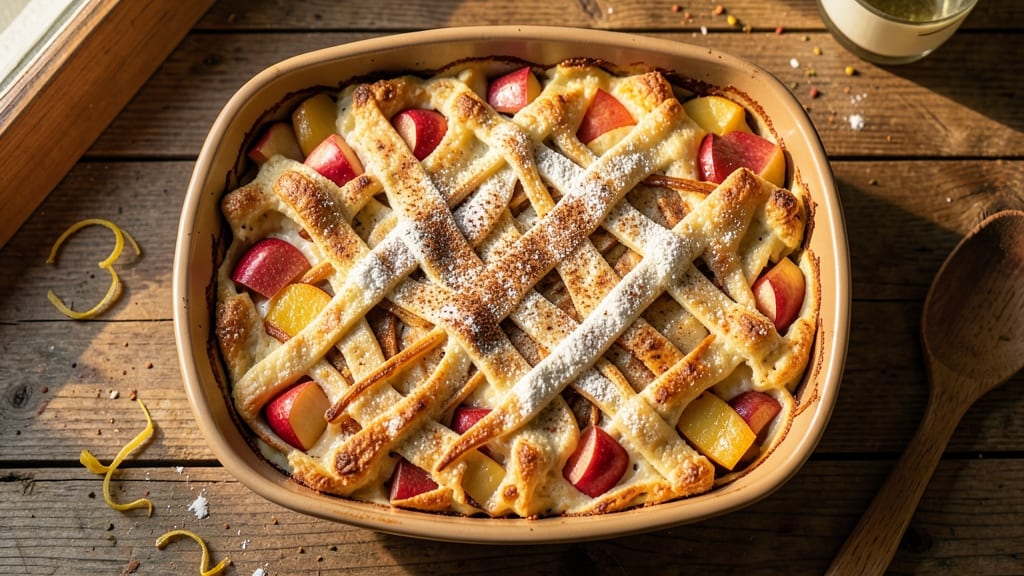 Apple Potato Kugel Recipe: Golden Custard Bake With Celery Top Crunch