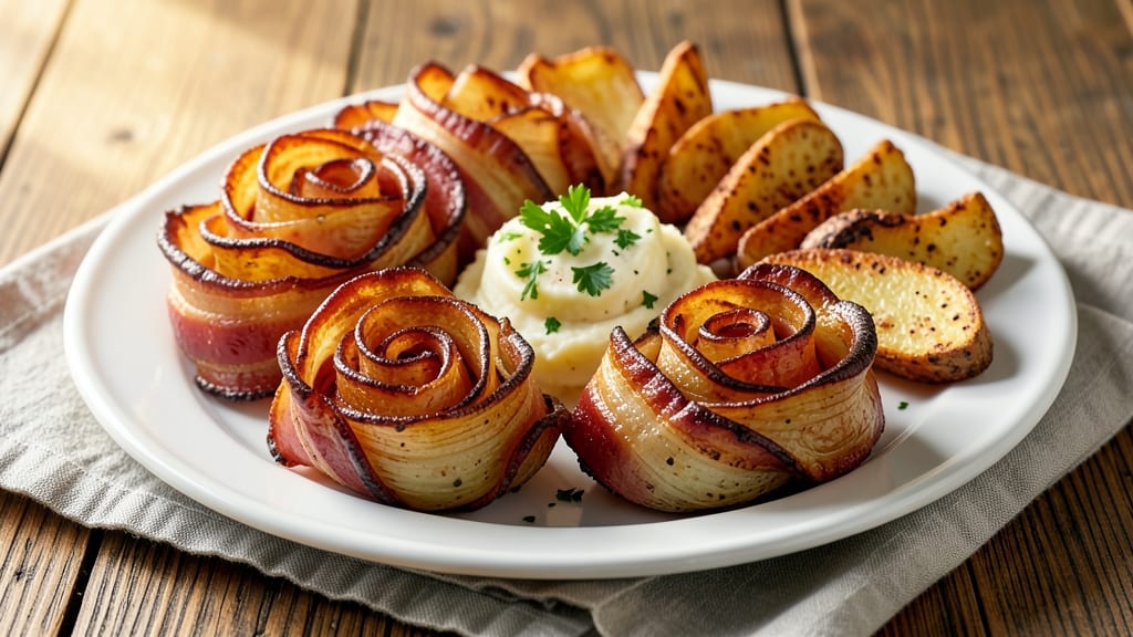 Bacon-Wrapped Potato Roses Recipe: Crispy Edges and Smoky Flavor Bites