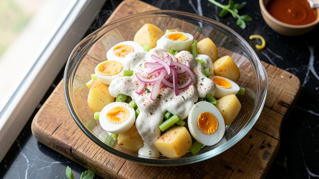 Aunt Em's Potato Salad Recipe: Celery Crunch Without Mayo Magic