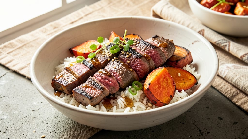 Viral Sweet Potato Beef Bowl Recipe: Charred Beef and Spiced Root Harmony