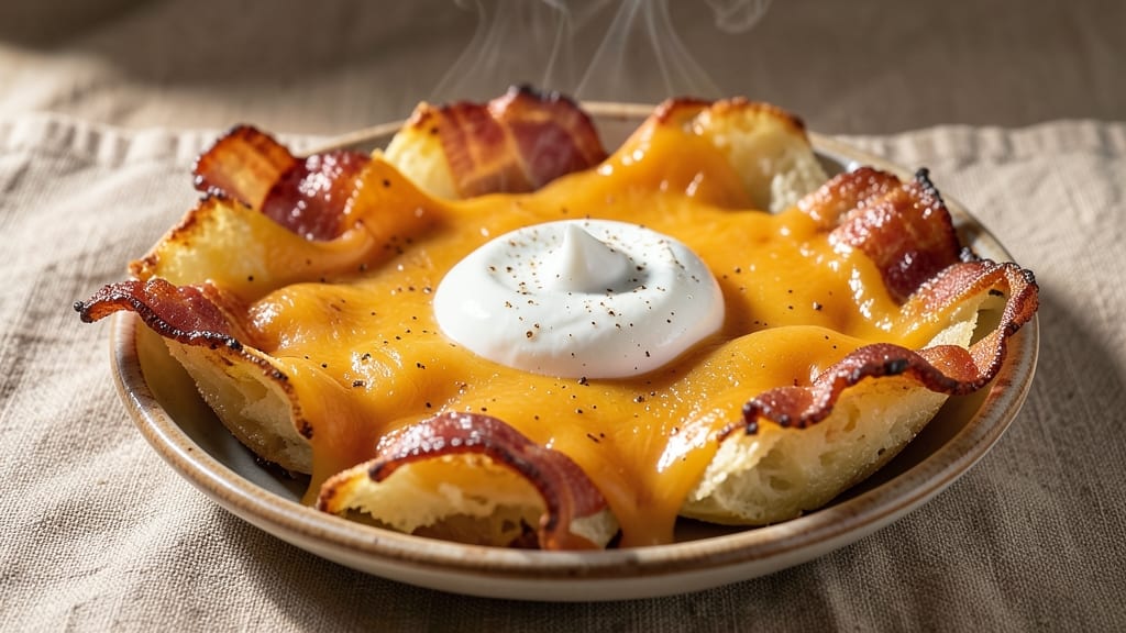 Bacon Cheddar Potato Skins Recipe: Crispy Bites Loaded With Melty Cheese and Smoky Bacon