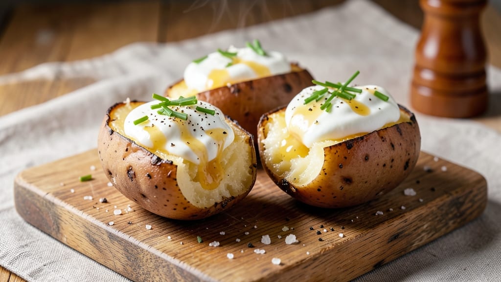 Baked Potato and Sour Cream Recipe: Ultra-Fluffy Tops with Cool Creamy Swirl