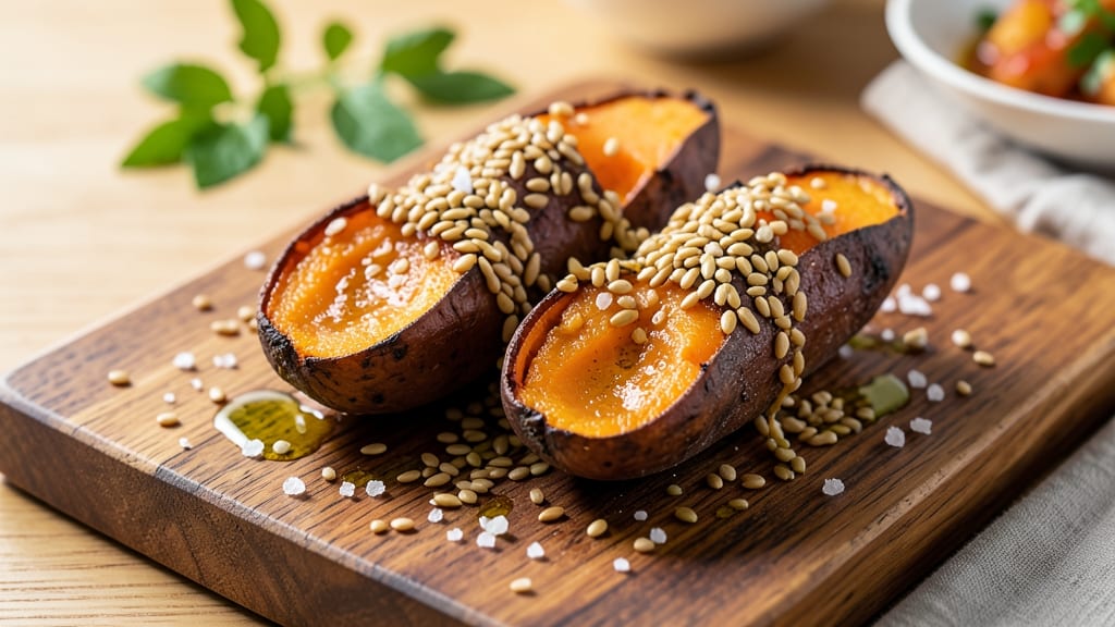 Batata Sweet Potato Recipe: Caramelized Crunch With Nutty Seed Topping