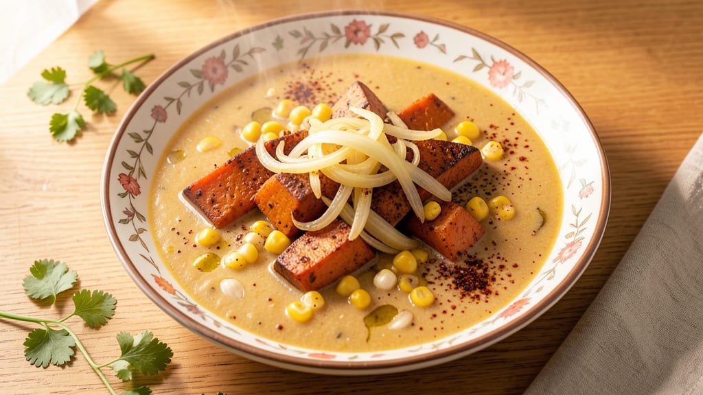 Sweet Potato and Corn Soup Recipe: Smoky Cumin and Creamy Velouté Harmony