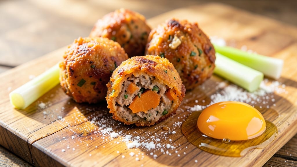 Sweet Potato Sausage Balls Recipe: Crispy Celery-Crusted Bites With Spiced Meat Filling