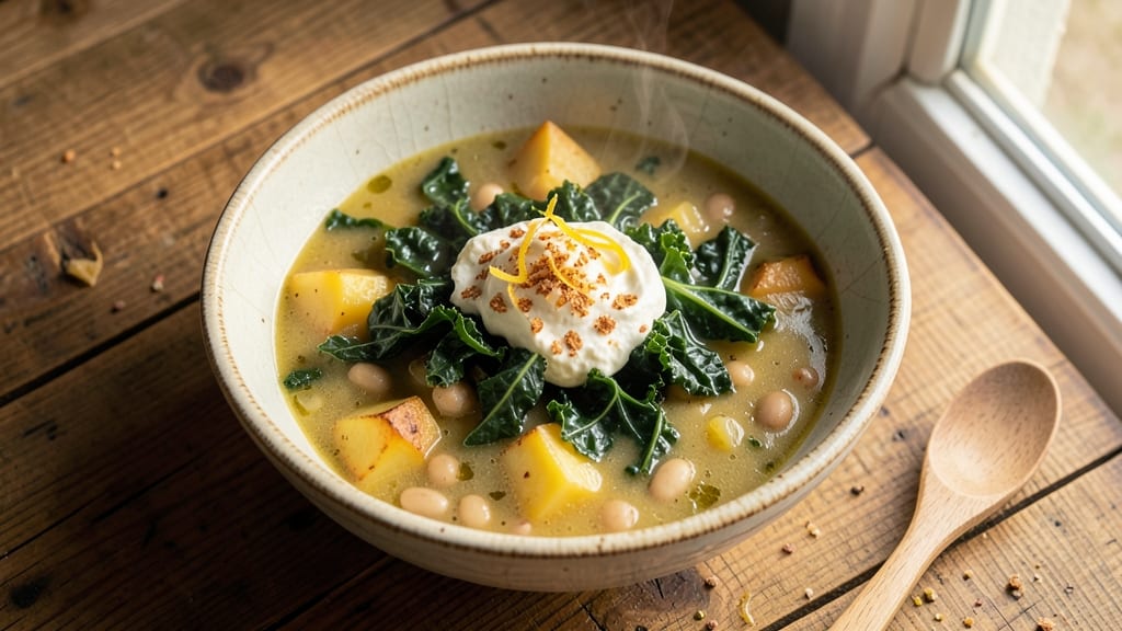 Vegan Potato Kale Soup Recipe: Earthy Greens and Creamy Potato Harmony
