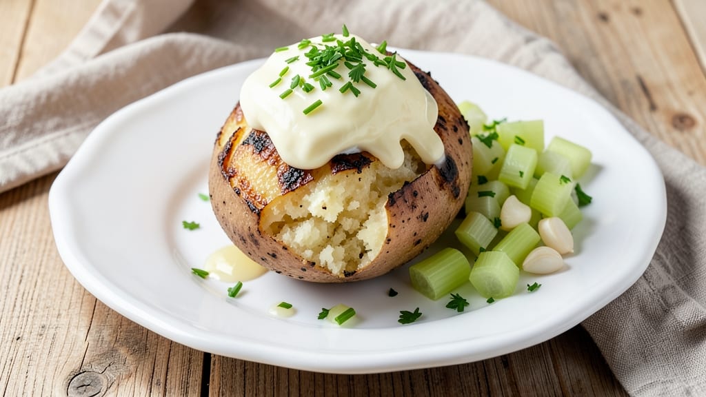 Baked Potato Recipe at 350 Degrees: Crispy Celery Crown Over Creamy Herb Butter