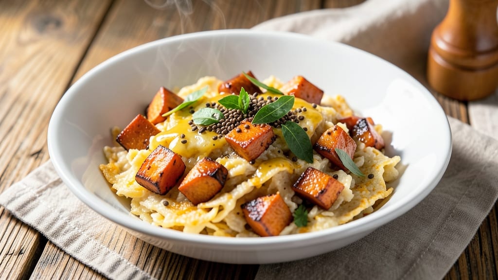 Sweet Potato Poha Recipe: Crispy Celery Crown Over Warm Spiced Fluff