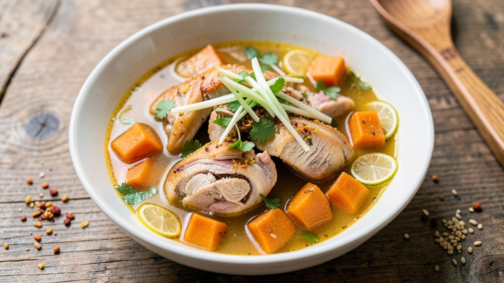 Thai Chicken and Sweet Potato Soup Recipe: Fragrant Lemongrass and Coconut Harmony
