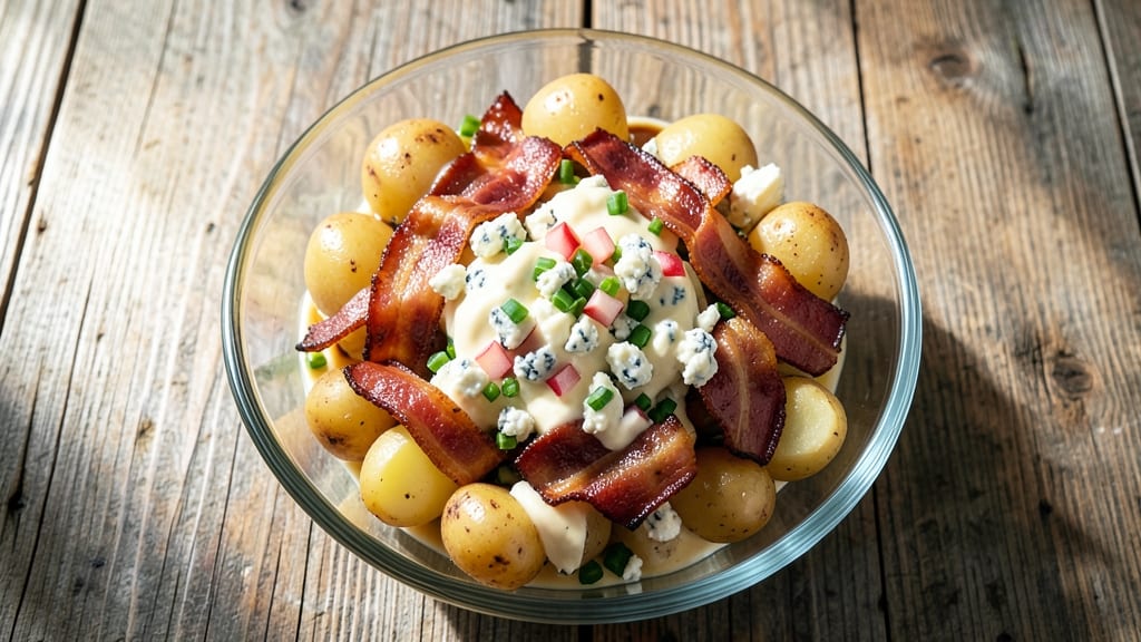 Bacon Blue Cheese Potato Salad Recipe: Smoky Bacon and Tangy Cheese Crunch in One Bowl
