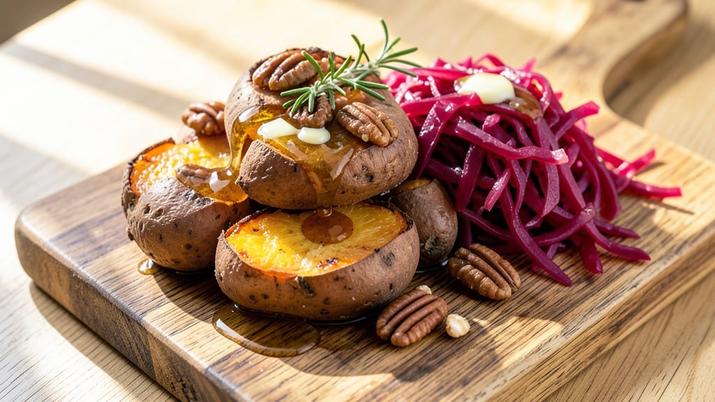 Sweet Potato and Red Cabbage Recipe: Roasted Sweetness Meets Peppery Crunch