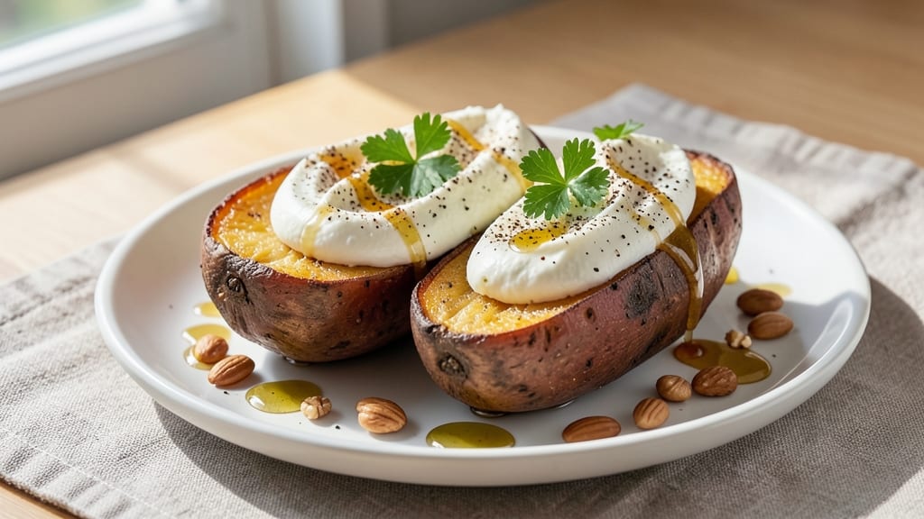 Sweet Potato Lunch Recipe: Crispy-Crusted Roast With Herbed Cream Cheese Swirl