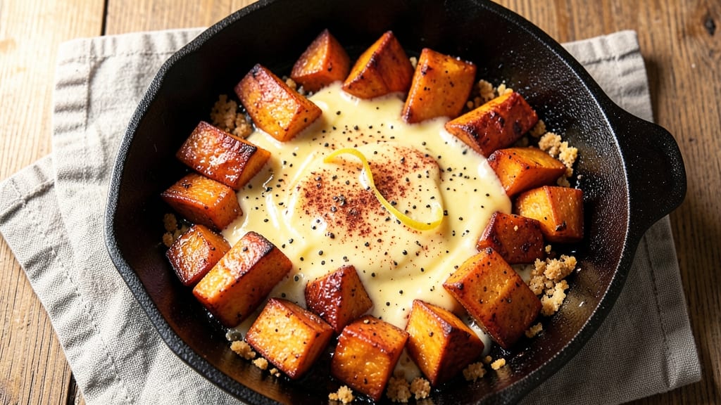 Sweet Potato Cast Iron Skillet Recipe: Caramelized Edges and Crunchy Celery Crown Magic