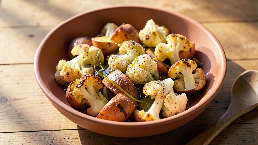 Baked Cauliflower and Potato Recipe: Crispy-Topped Roast with Golden Edges