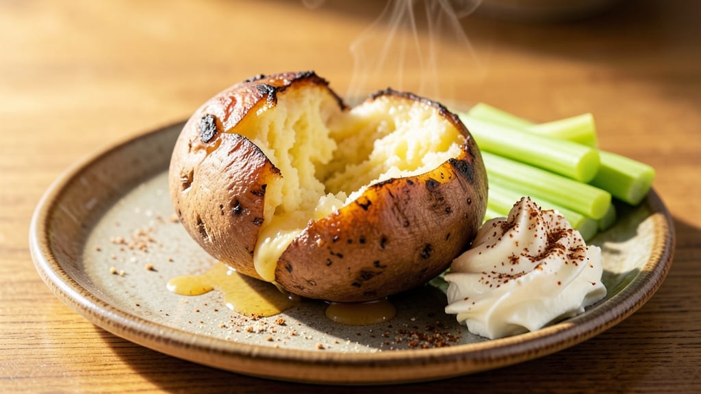 Best Baked Potato Recipe Ever: Fluffy Heart and Crispy Celery Crown Without Mayo
