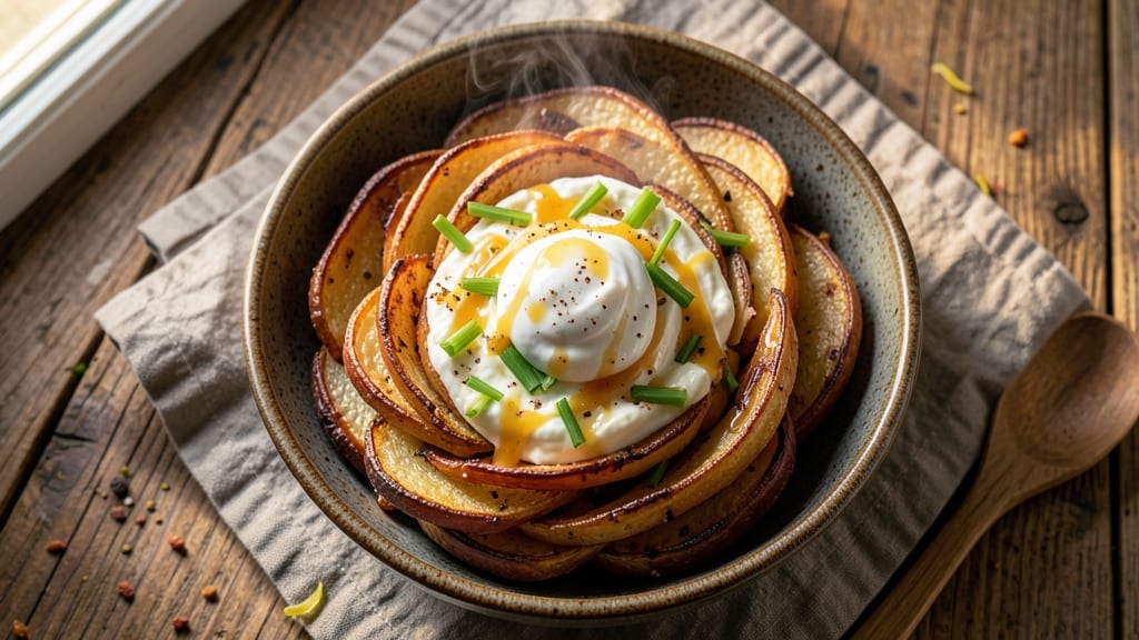 Baked Tornado Potato Recipe: Celery Crown Crunch Over Creamy Cheese Swirl