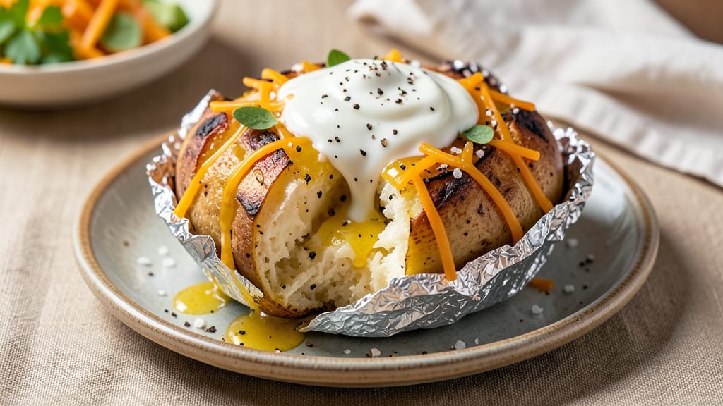 Baked Potato in Oven Wrapped in Foil Recipe: Charred Edges and Fluffy Centers
