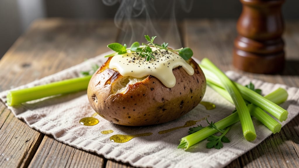 Baked Potato Recipe: YouTube-Friendly Crispy Celery Crown Magic