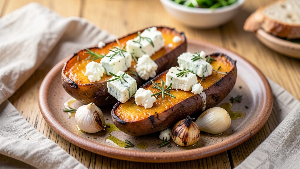 Baked Sweet Potato Feta Recipe: Caramelized Edges and Tangy Cheese Fusion