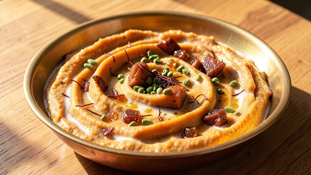 Sweet Potato Sheera Recipe: Cardamom-Infused Custard With Nutty Jaggery Crunch
