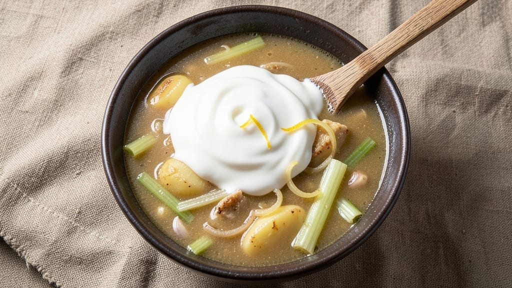 Allison's Potato Soup Recipe: Velvety Herb Swirl With Crispy Celery Crown