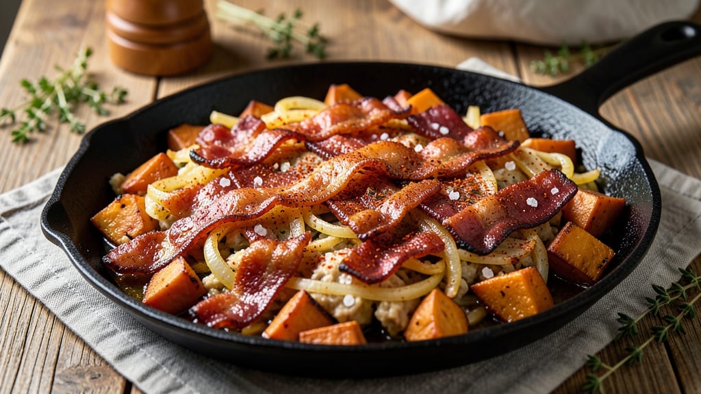 Sweet Potato And Bacon Hash Recipe: Crispy Edges, Smoky Sweetness in One Pan