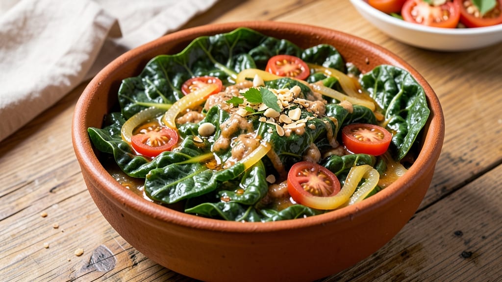 African Potato Leaves Recipe: West African-Style Collard Greens with Smoky Spice