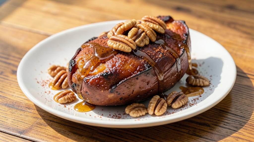 Sweet Potato Plant-Based Recipe: Silky Roast With Nutty Crunch Topping