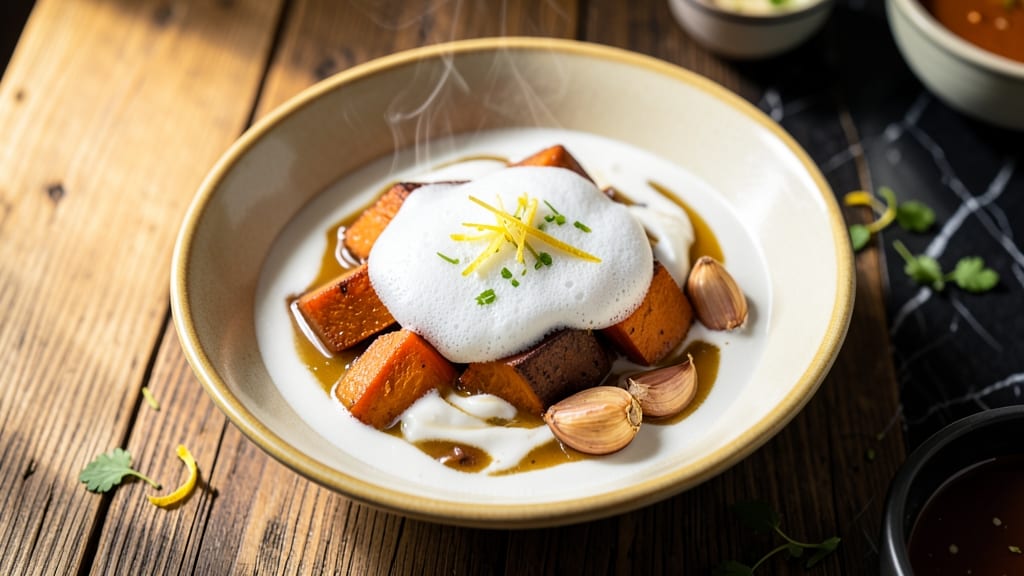 Sweet Potato Coconut Soup Recipe: Tropical Creaminess With Coconut Foam Topping